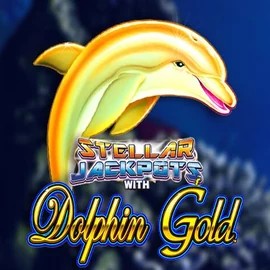 Dolphin Gold with Stellar Jackpots slot logo by Lightning Box Game at LuckyVibe Casino